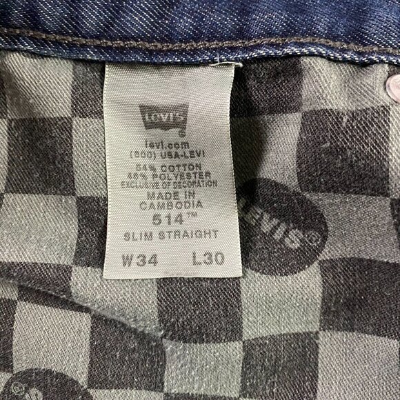 Levi's 514 Slim Straight Jeans Men's 34 x 30 Actual 35 x 31 Soiled Distressed - Picture 9 of 15